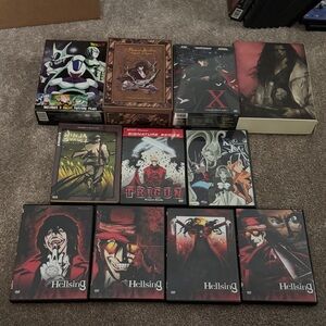 Anime DVD Lot featuring Hellsing, Trigun, X and More - Red/Black Accents